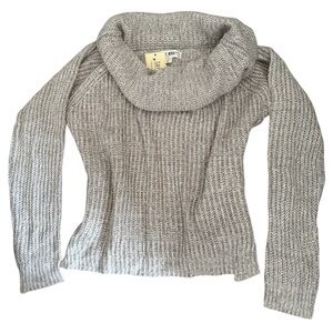NWT Chunky Oversized Silver Turtleneck Sweater sz L